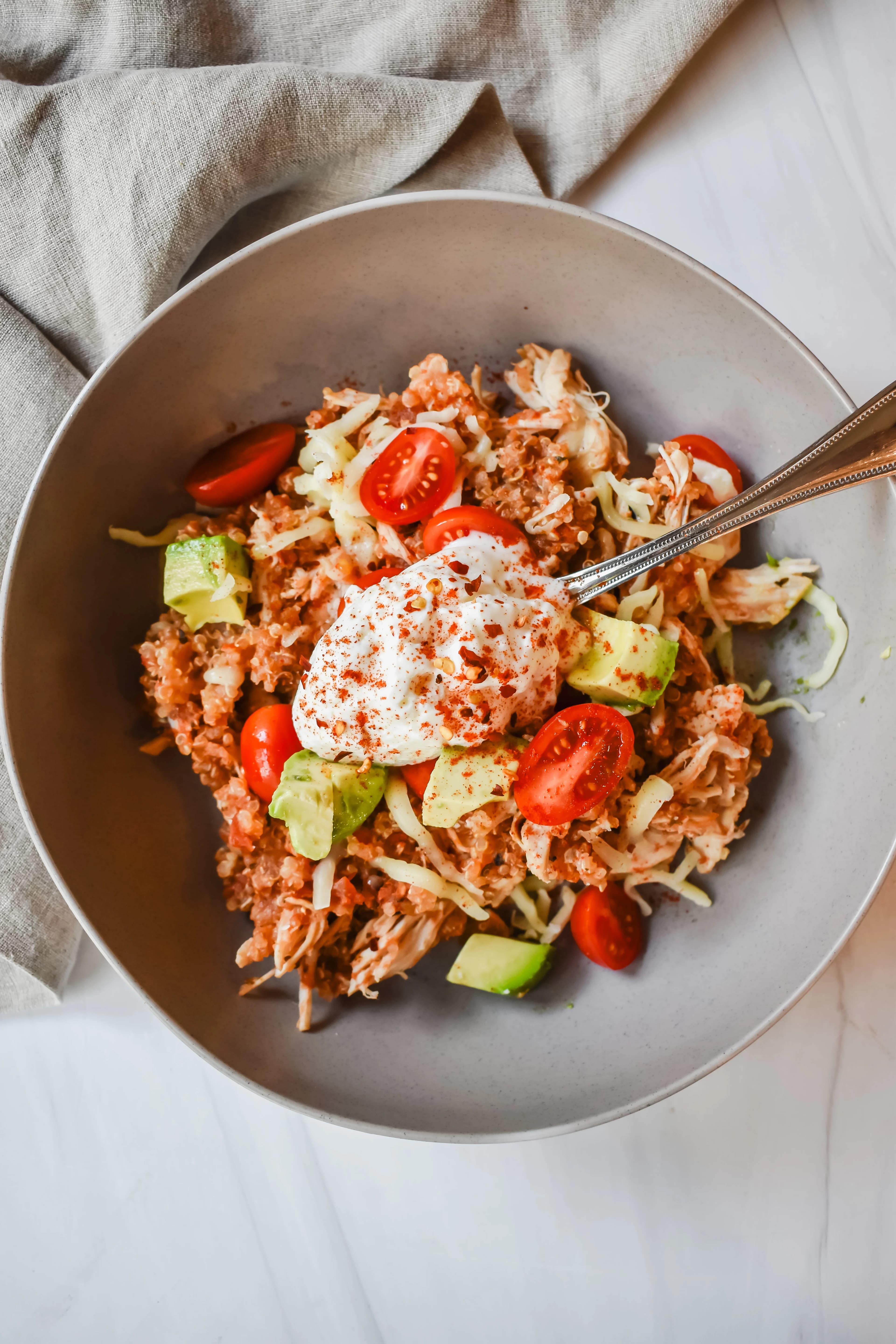 Southwest Chicken Quinoa Bowl by easyeatsdietitian